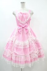 画像1: Angelic Pretty / トッピングハートジャンパースカート Free ピンク H-24-05-19-020-AP-OP-NS-ZH (1)