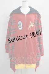 HEIHEI / トムとジェリーコラボBIGパーカー  レッド H-24-05-25-015-PU-TO-KB-ZH