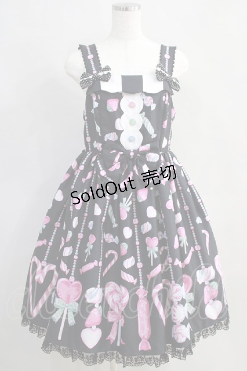 画像1: Angelic Pretty / Candy Ornamentジャンパースカート Free ブラック H-24-06-02-003-AP-OP-NS-ZH (1)