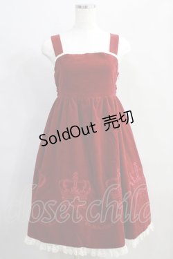 画像4: metamorphose / 別珍ケープ付き王冠刺繍ハイウエストジャンパースカート Free ワイン H-24-06-10-041-ME-OP-NS-ZH