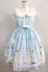 画像1: Angelic Pretty / マシュマロバニー襟付ジャンパースカート Free サックス H-24-06-10-015-AP-OP-NS-ZH (1)
