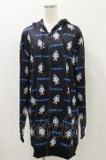 NieR Clothing / 総柄ZIPパーカー  黒 H-24-06-13-039-PU-TO-KB-ZT262