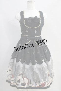 画像1: ALICE and the PIRATES / Marionette in my closet room柄 ジャンパースカートI Free ブラック H-24-06-15-013-PA-OP-NS-ZH