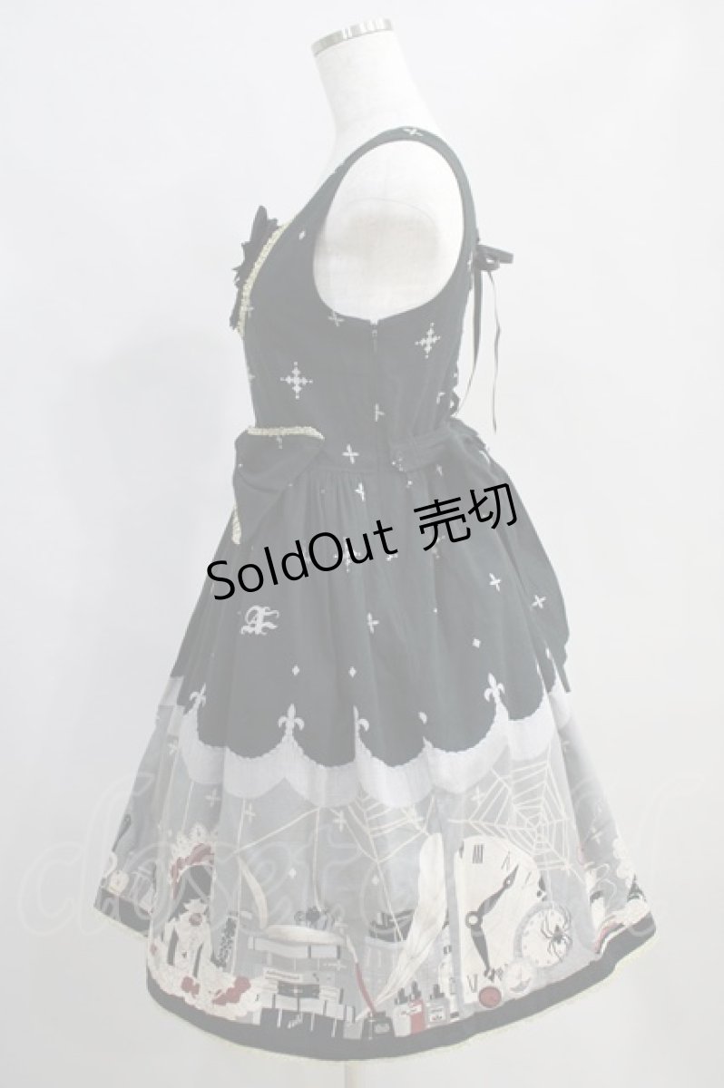 画像2: ALICE and the PIRATES / Marionette in my closet room柄 ジャンパースカートI Free ブラック H-24-06-15-013-PA-OP-NS-ZH (2)