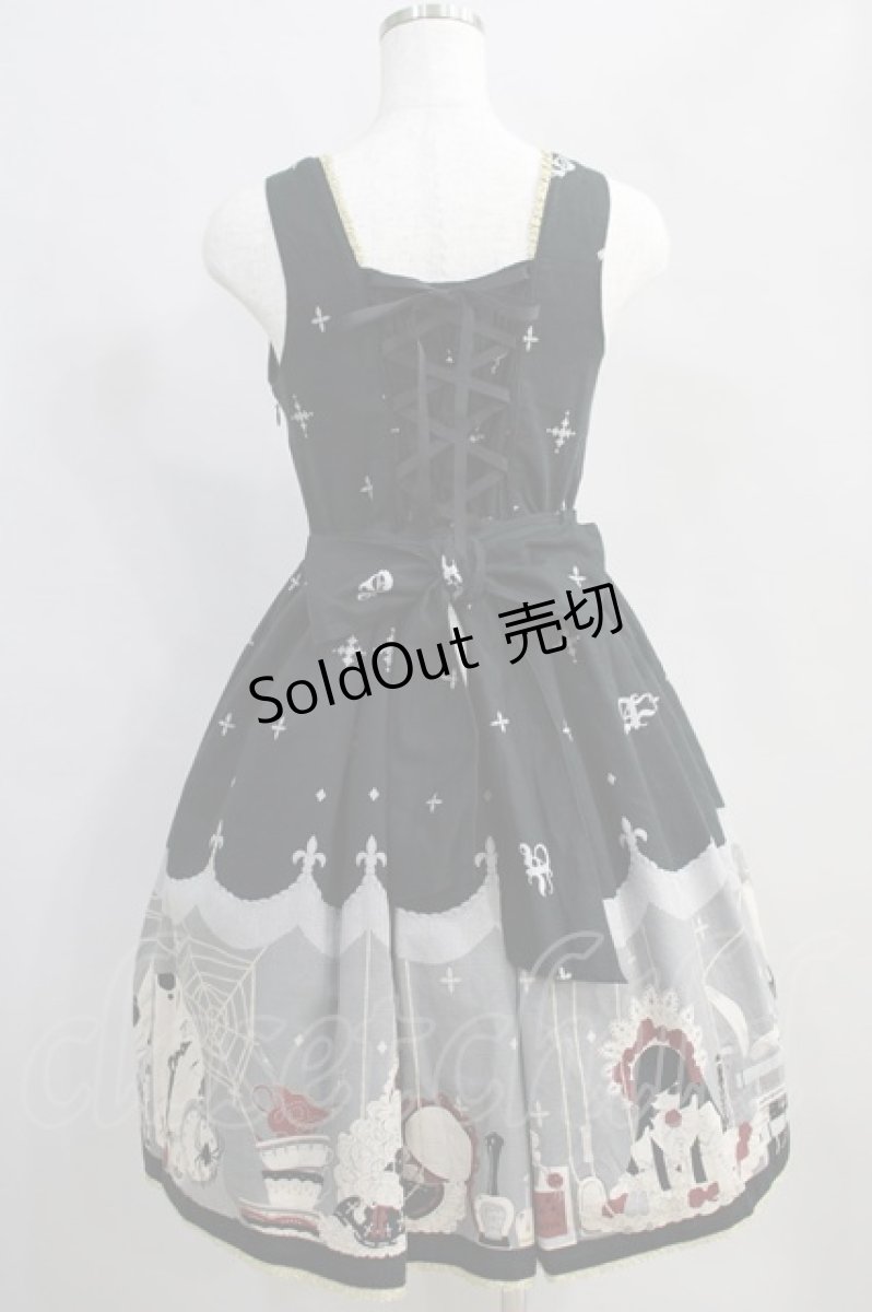 画像3: ALICE and the PIRATES / Marionette in my closet room柄 ジャンパースカートI Free ブラック H-24-06-15-013-PA-OP-NS-ZH (3)