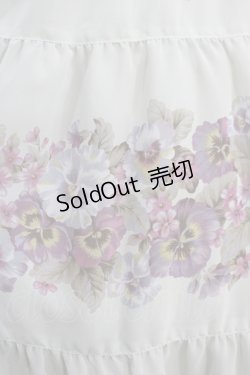 画像4: Innocent World / アンティークパンジーシフォンドレス M グレイッシュグリーン×生成 H-24-06-15-017-IW-OP-NS-ZH