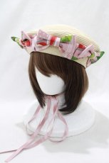 画像1: LIEF / 苺リボンベレー帽  ピンク H-24-06-24-1071-LO-AC-NS-ZT171 (1)