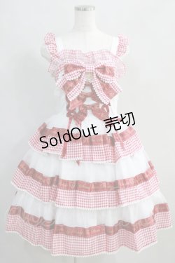 画像1: BABY,THE STARS SHINE BRIGHT / Sweet Best Wishesジャンパースカート Free エンジ×オフ白 H-24-06-24-1006-BA-OP-NS-ZH