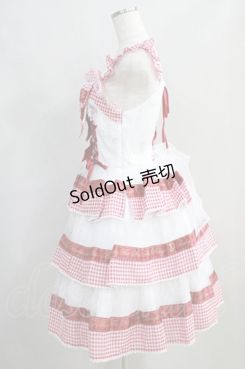 画像2: BABY,THE STARS SHINE BRIGHT / Sweet Best Wishesジャンパースカート Free エンジ×オフ白 H-24-06-24-1006-BA-OP-NS-ZH (2)