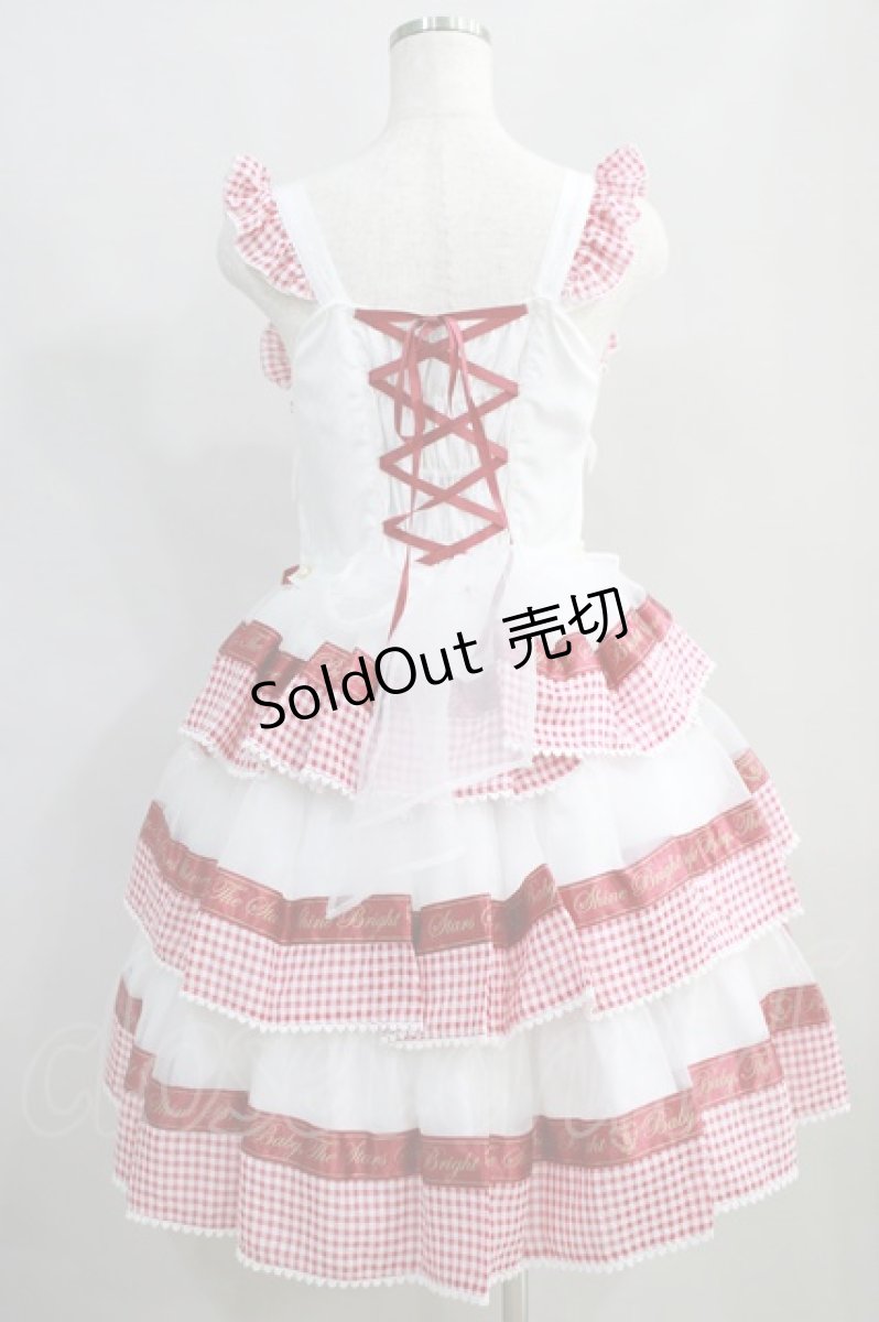 画像3: BABY,THE STARS SHINE BRIGHT / Sweet Best Wishesジャンパースカート Free エンジ×オフ白 H-24-06-24-1006-BA-OP-NS-ZH (3)