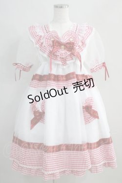 画像1: BABY,THE STARS SHINE BRIGHT / Sweet Best Wishes　ワンピース Free 白/エンジ H-24-06-24-1007-BA-OP-NS-ZH