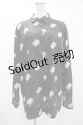 NieR Clothing / 総柄シャツ  黒 H-25-08-26-015-PU-BL-KB-ZH