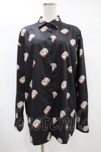 NieR Clothing / 総柄シャツ  黒 H-25-05-11-1003-PU-BL-KB-ZH