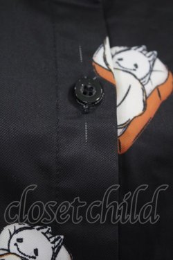 画像3: NieR Clothing / 総柄シャツ  黒 H-25-05-11-1003-PU-BL-KB-ZH