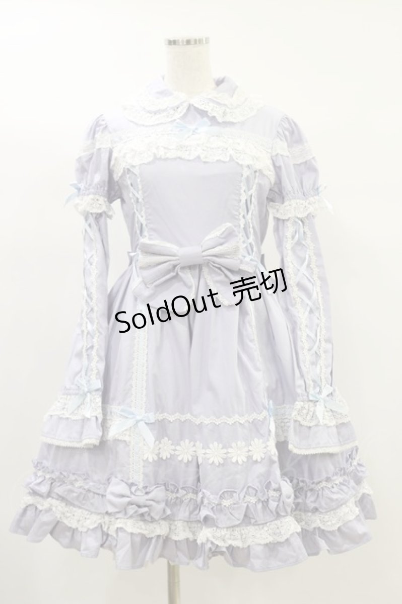 画像1: Angelic Pretty / フラワーレースワンピース(2008) Free サックス H-24-07-06-071-AP-OP-NS-ZH (1)