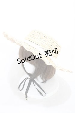 画像1: MILK / Mademoiselle HAT - ナチュラル×白リボン H-24-07-11-037-ML-AC-KB-ZT-K004