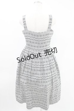 画像2: Jane Marple / ドットボーダージャンパースカート  グレー H-25-10-20-026-JM-OP-KB-ZH