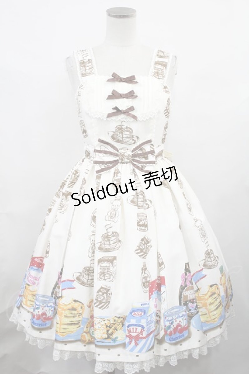 画像1: Angelic Pretty / Honey Cake切替ジャンパースカート Free 生成り H-24-07-12-1003-AP-OP-NS-ZH (1)