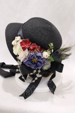 画像2: Triple fortune / フェザーコサージュHAT  ブラック H-24-07-14-070-EL-AC-KB-ZT-K004