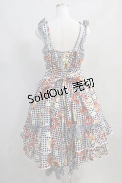 画像3: metamorphose / 【プラスサイズ】Gingham fruits tart フリルジャンパースカート プラスサイズ ブラック系 H-24-07-23-1002-ME-OP-NS-ZH