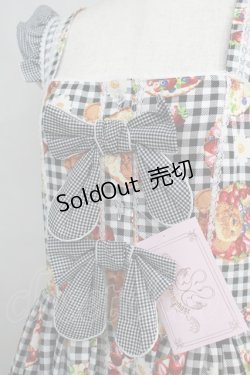 画像4: metamorphose / 【プラスサイズ】Gingham fruits tart フリルジャンパースカート プラスサイズ ブラック系 H-24-07-23-1002-ME-OP-NS-ZH