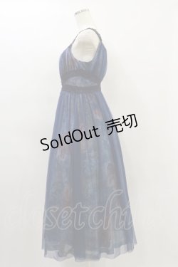 画像3: Moi-meme-Moitie / ローズプリントロングジャンパースカート 2 ネイビー H-24-07-27-080-MO-OP-KB-ZH