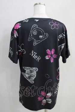 画像3: NieR Clothing / プリント半袖CUTSEW  黒 H-25-05-11-1019-PU-TO-KB-ZH