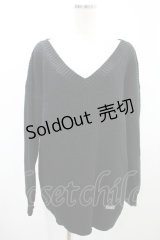 NieR Clothing / Vネックニット  黒 H-24-08-02-026-PU-TO-KB-ZT333
