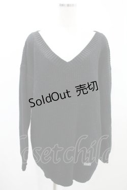 画像1: NieR Clothing / Vネックニット  黒 H-24-08-02-026-PU-TO-KB-ZT333