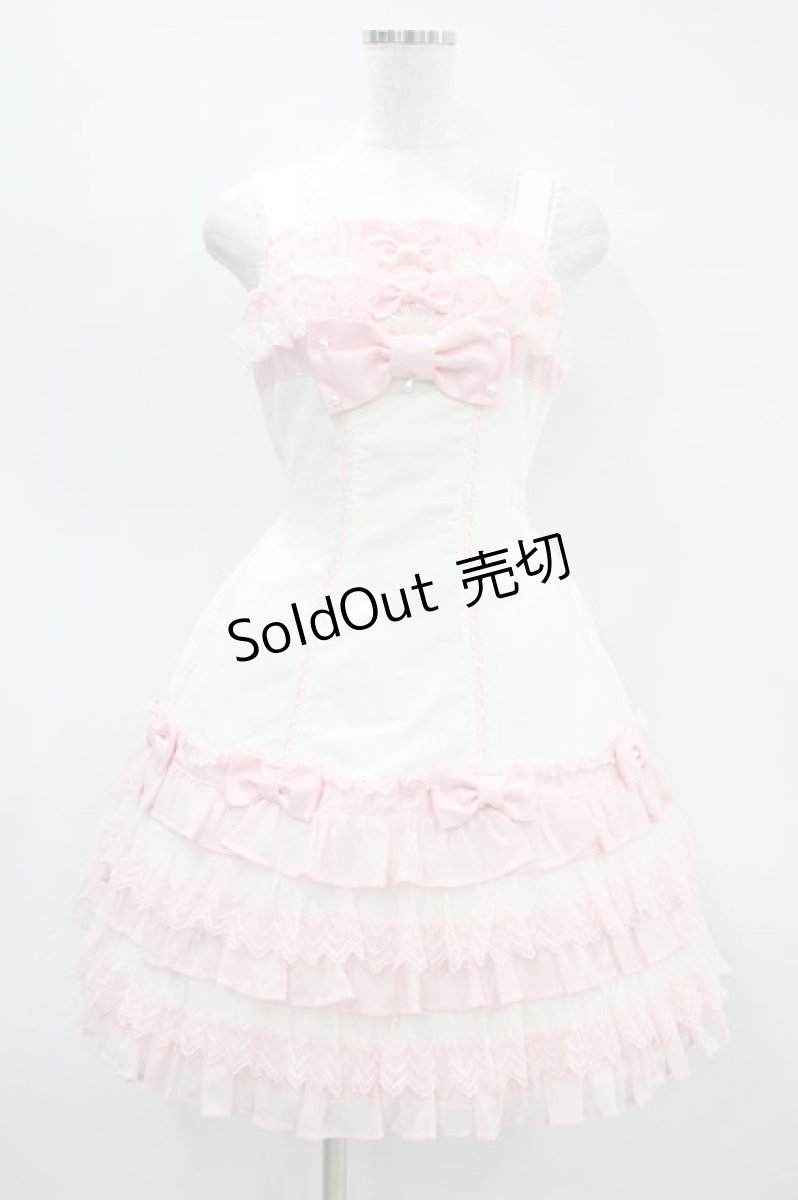 画像1: Angelic Pretty / リボンカクテルジャンパースカート Free アイボリー H-24-08-12-027-AP-OP-NS-ZH (1)