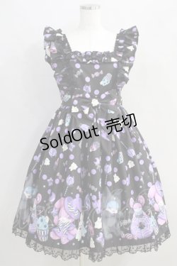 画像1: Angelic Pretty / Happy Treat Partyジャンパースカート Free ブラック H-24-08-13-024-AP-OP-NS-ZH