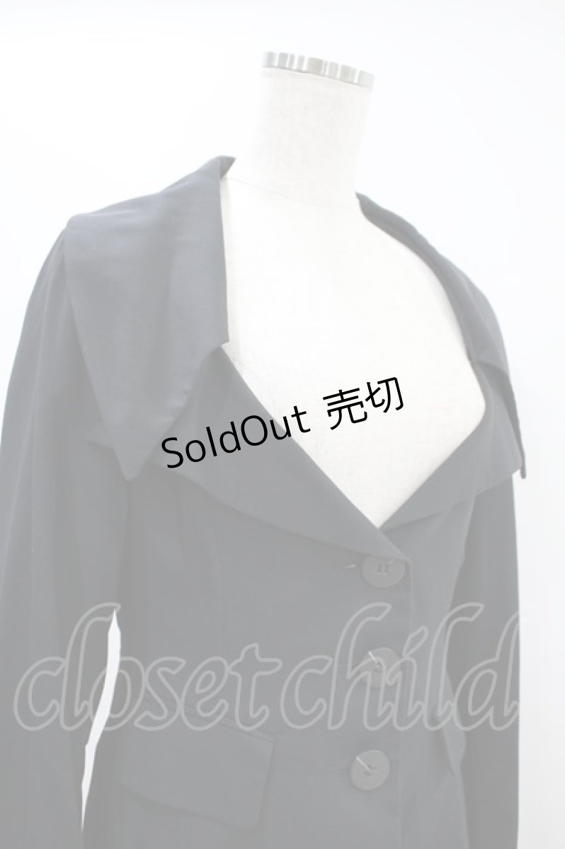 画像4: ATELIER BOZ / フィッシュテールロングジャケット  黒 H-24-08-23-1011-EL-JA-KB-ZT144 (4)