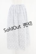 Jane Marple Dans Le Saｌon / フラワー刺繍ストライプパンツ M ブルー H-24-08-28-1057-JM-PA-KB-ZH