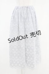 Jane Marple Dans Le Saｌon / フラワー刺繍ストライプパンツ M ブルー H-24-08-28-1057-JM-PA-KB-ZH