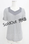axes femme / ボーダートップス M ネイビー H-24-09-02-1059-AX-TO-NS-ZH