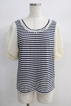 画像1: axes femme / ボーダーインナープルオーバー M ネイビー/オフ H-24-09-02-1067-AX-TO-NS-ZH
