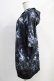 画像2: NieR Clothing / 総柄ZIP半袖パーカー  黒 H-25-05-11-1030-PU-TO-KB-ZH (2)