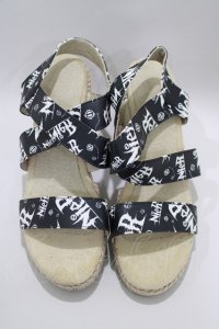 NieR Clothing / ウェッジソールサンダル 25cm 黒 H-25-06-15-1019-PU-SH-KB-ZH