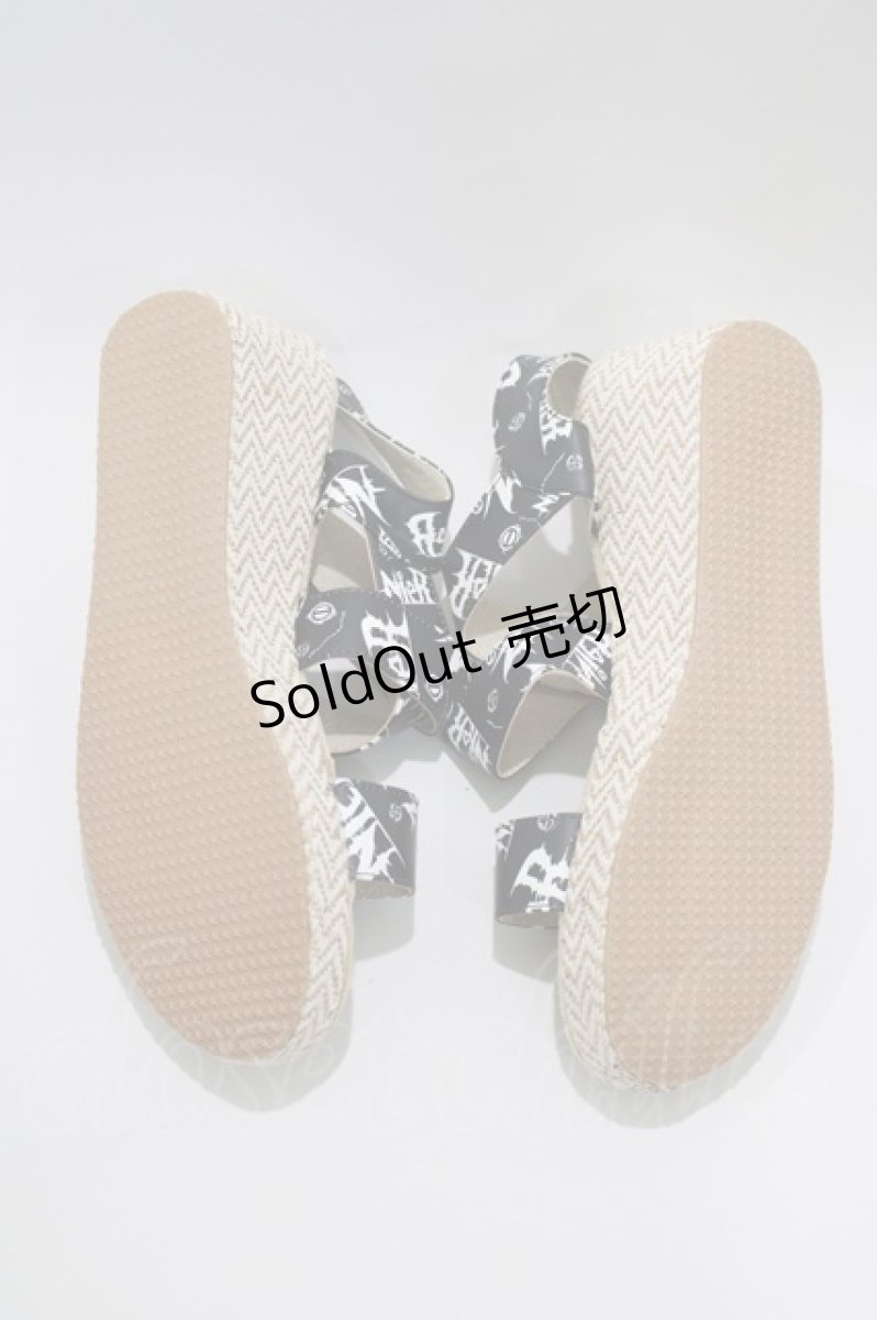 画像4: NieR CLOTHING / ウェッジソールサンダル 25cm 黒 H-25-06-15-1019-PU-SH-KB-ZTK003 (4)