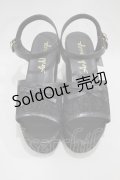 Ank Rouge / レース×グリッターサンダル M ブラック H-24-09-08-1073-CA-SH-NS-ZH