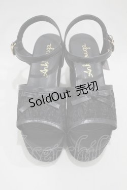 画像1: Ank Rouge / レース×グリッターサンダル M ブラック H-24-09-08-1073-CA-SH-NS-ZH