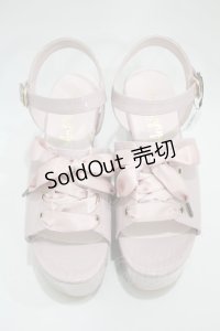 Ank Rouge / リボンレースアップサンダル M ピンクエナメル H-24-09-08-1075-CA-SH-NS-ZH