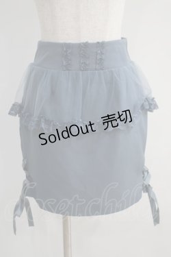 画像1: Rojita / チュールペプラムサイドリボンスカート Free ブルー H-24-09-10-044-LO-SK-NS-ZH
