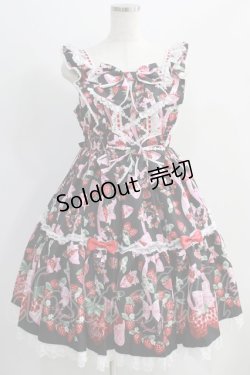 画像1: Angelic Pretty / おめかしBerryジャンパースカート Free ブラック H-24-09-11-1040-AP-OP-NS-ZH