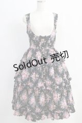 Innocent World / イチゴブーケドールジャンパースカート M ブラック H-24-09-11-1027-IW-OP-NS-ZH