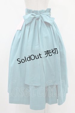 画像2: metamorphose / 【プラスサイズ】袴風タックロングスカート プラスサイズ グリーン(Light Blue-Green) H-24-09-17-023-ME-SK-NS-ZH