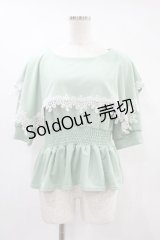 axes femme POETIQUE / スクエアカラープルオーバー M ミント H-24-09-17-050-AX-TO-NS-ZH