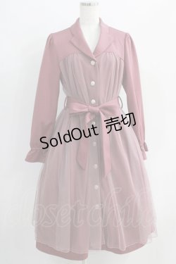 画像1: axes femme / チュール重ねコーディガン M ピンク H-24-09-18-024-AX-TO-NS-ZH
