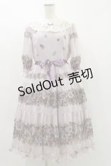 Innocent World / アンティークパンジーシフォンドレス M ラベンダー H-24-09-22-082-IW-OP-NS-ZH