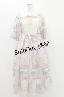 画像1: axes femme kawaii / ティティ×ベアファミリーワンピース M ピンク H-24-09-22-084-AX-OP-NS-ZH